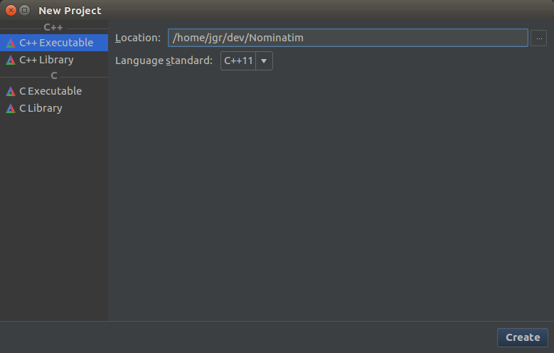 Clion new project nominatim.png